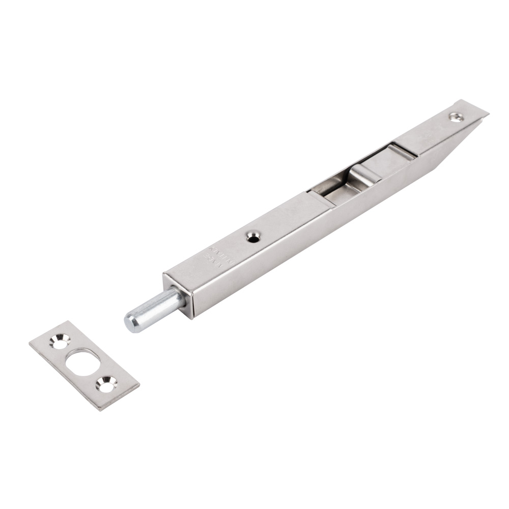 Slide Action Flush Bolt 163mm - Nickel Plated